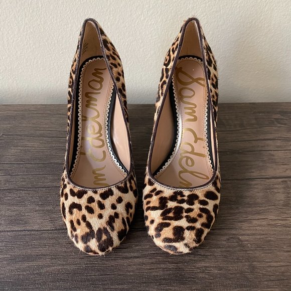 Textured Sam Edelman Leopard Print Pumps - Picture 2 of 4